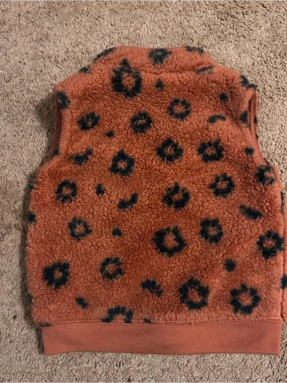 Carter's Orange Sherpa Vest with Black Spot Pattern